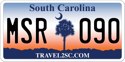 SC license plate MSR090