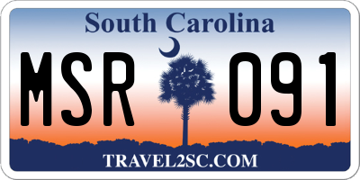 SC license plate MSR091