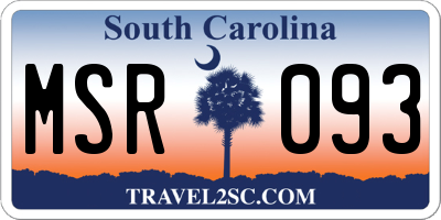 SC license plate MSR093