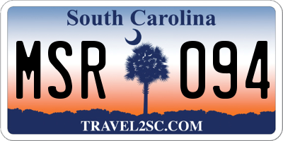SC license plate MSR094