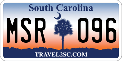 SC license plate MSR096