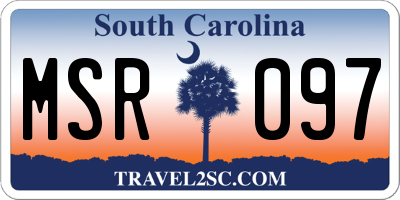 SC license plate MSR097