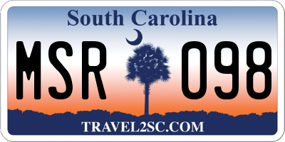 SC license plate MSR098