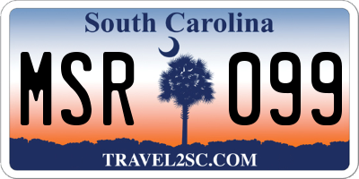 SC license plate MSR099