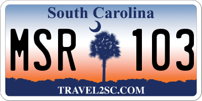 SC license plate MSR103