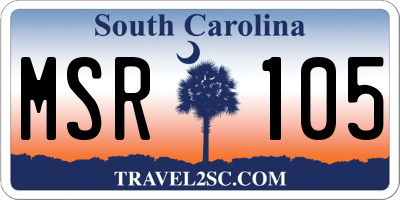 SC license plate MSR105