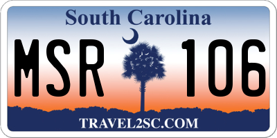 SC license plate MSR106