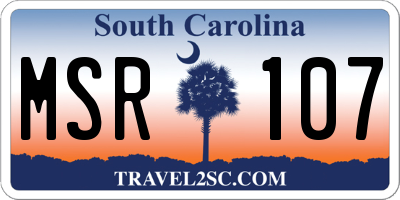 SC license plate MSR107