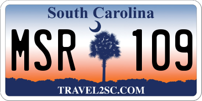 SC license plate MSR109