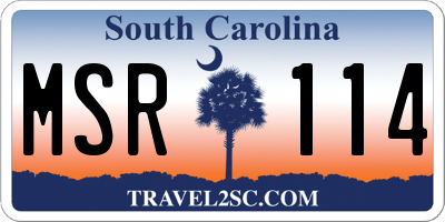 SC license plate MSR114