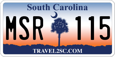 SC license plate MSR115