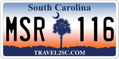 SC license plate MSR116