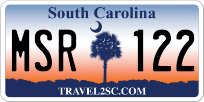 SC license plate MSR122