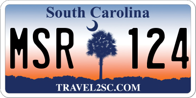 SC license plate MSR124