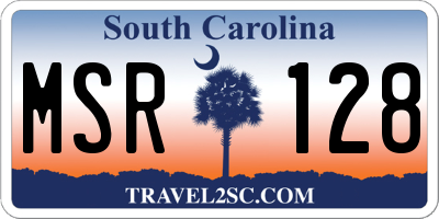 SC license plate MSR128