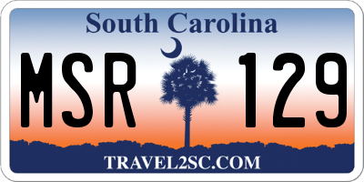 SC license plate MSR129