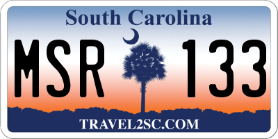 SC license plate MSR133