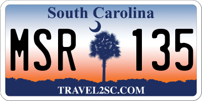 SC license plate MSR135