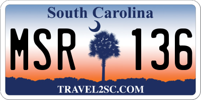 SC license plate MSR136