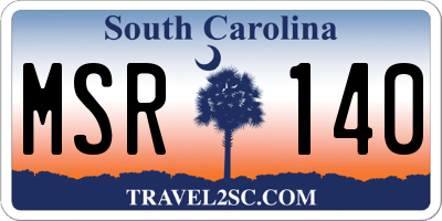 SC license plate MSR140