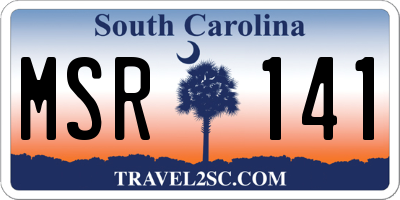SC license plate MSR141