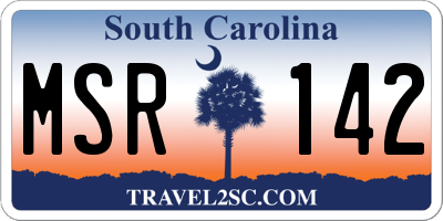 SC license plate MSR142