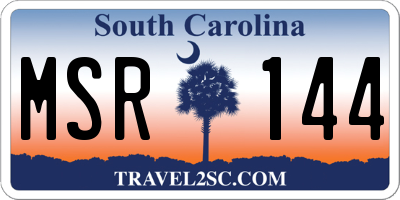 SC license plate MSR144