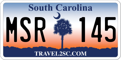 SC license plate MSR145