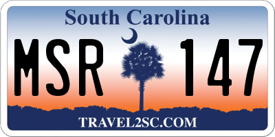 SC license plate MSR147