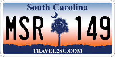 SC license plate MSR149