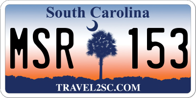 SC license plate MSR153