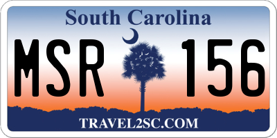 SC license plate MSR156