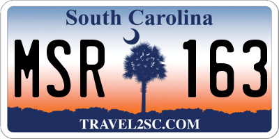 SC license plate MSR163
