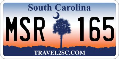 SC license plate MSR165