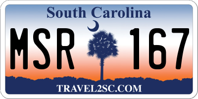 SC license plate MSR167