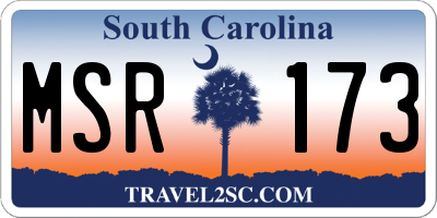 SC license plate MSR173