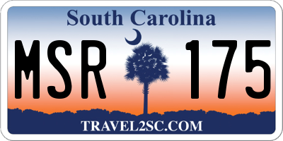 SC license plate MSR175