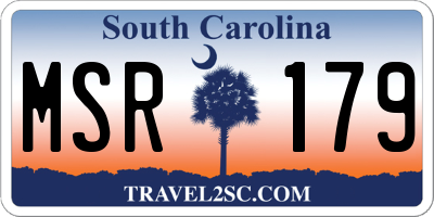 SC license plate MSR179