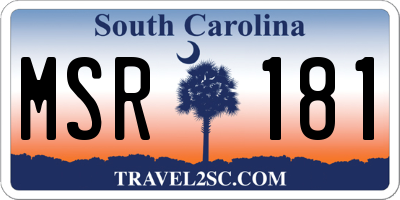 SC license plate MSR181