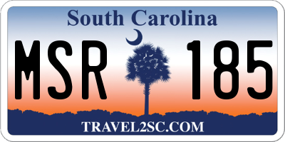 SC license plate MSR185