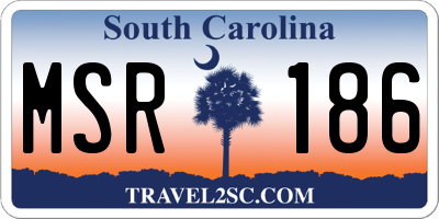 SC license plate MSR186