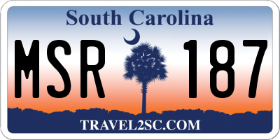 SC license plate MSR187
