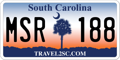 SC license plate MSR188