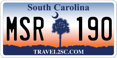 SC license plate MSR190