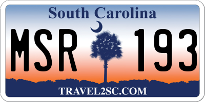 SC license plate MSR193
