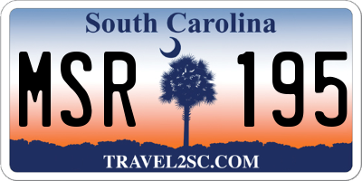 SC license plate MSR195