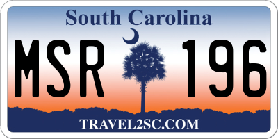 SC license plate MSR196
