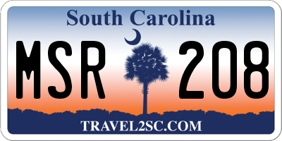 SC license plate MSR208