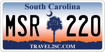 SC license plate MSR220