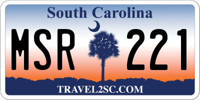 SC license plate MSR221